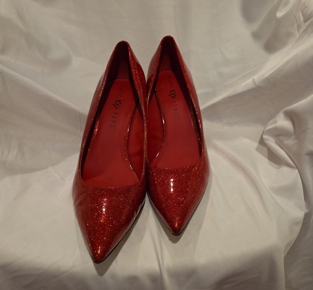 Katy Perry Collections Red Glitter Pointed-Toe Pumps